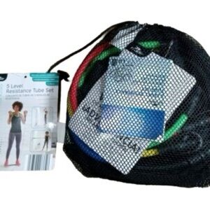 5 Level Resistance Tube Set with Mesh Bag